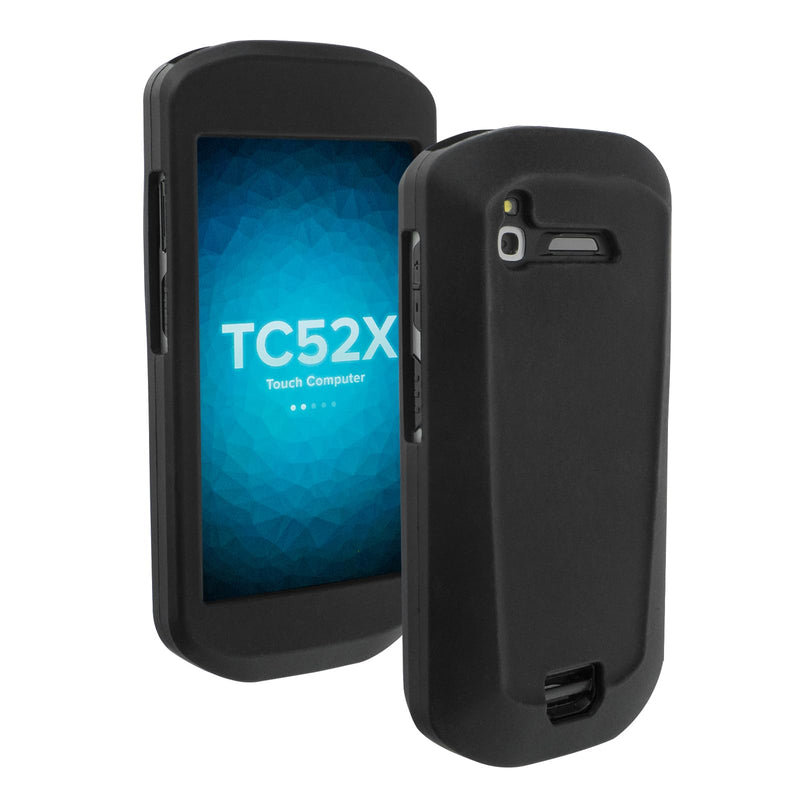 TC51 Protective Case Rugged Rubber Cover for Zebra TC51 TC52 TC52X TC56 TC57 Handheld Barcode Scanner, High-Durability Case Black