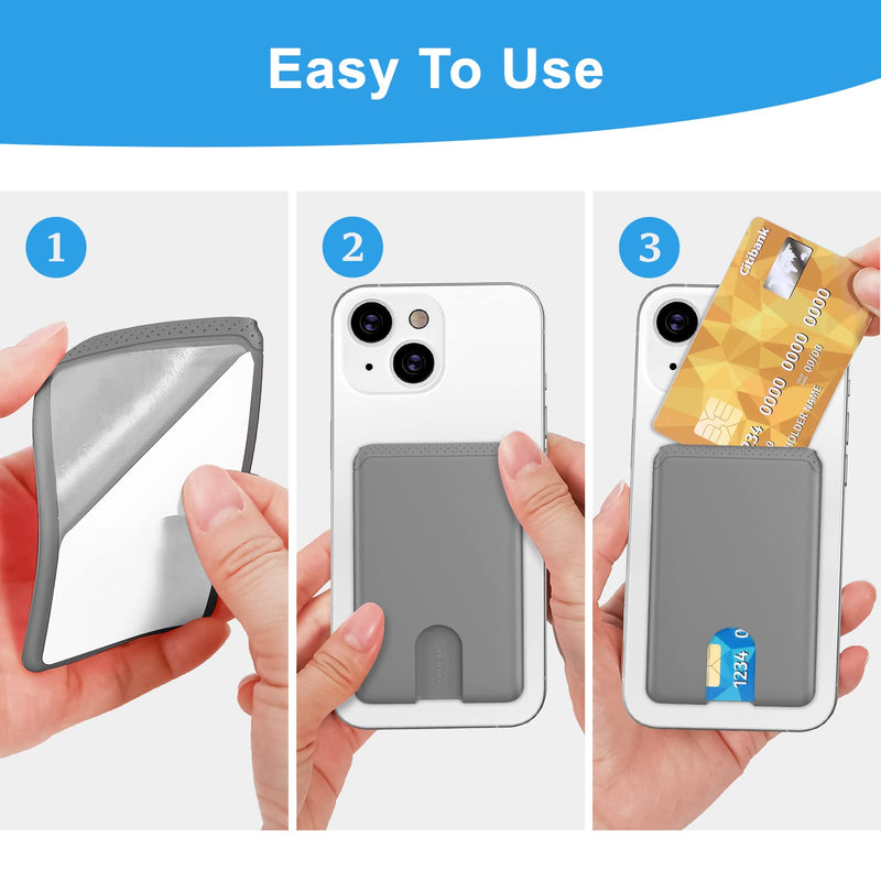 [Australia - AusPower] - SHANSHUI 3 Pack Phone Card Holder Ultra Slim Phone Credit Card Holder Stick on Wallet Anti-Lost Design Phone Wallet Pocket Compatible for iPhone and Most Smartphones - Black White Grey 3 PCS x Black, Grey, White Adhesive 