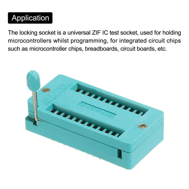 [Australia - AusPower] - PATIKIL Universal IC Test ZIF Socket 24 Pin 2.54mm Pitch for Microcontroller, Chip, Breadboard, Program IC's, 4 Pack 