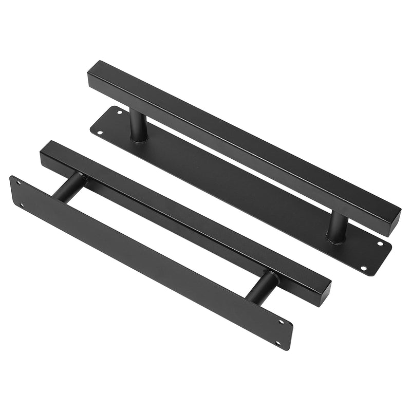 12'' Iron Classic Square Pipe Sliding Door Handles Black Pack of 2 - Outdoor Metal Gate Handles for Garage, Fence, Sheds, Farmhouse, Barn Door, Furniture Closet Drawer Door Pulls