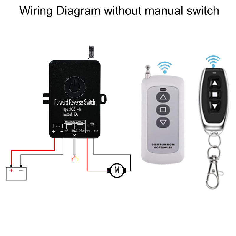 [Australia - AusPower] - Waterproof Forward Reverse Remote Control Switch up to 168 FT,DC 5V to 48V /10A,Linear Actuator Controller for All Linear Motion actuators, Compatible with Truck, ATV and SUV Winch Wireless System 