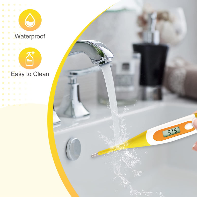 [Australia - AusPower] - Digital Oral Thermometer for fever adults: Rectal, Underarm & Mouth, Accurate & Fast, Easy@Home Body Medical Temperature Thermometer for Baby Kids & Adult, EMT-021N-Yellow. 