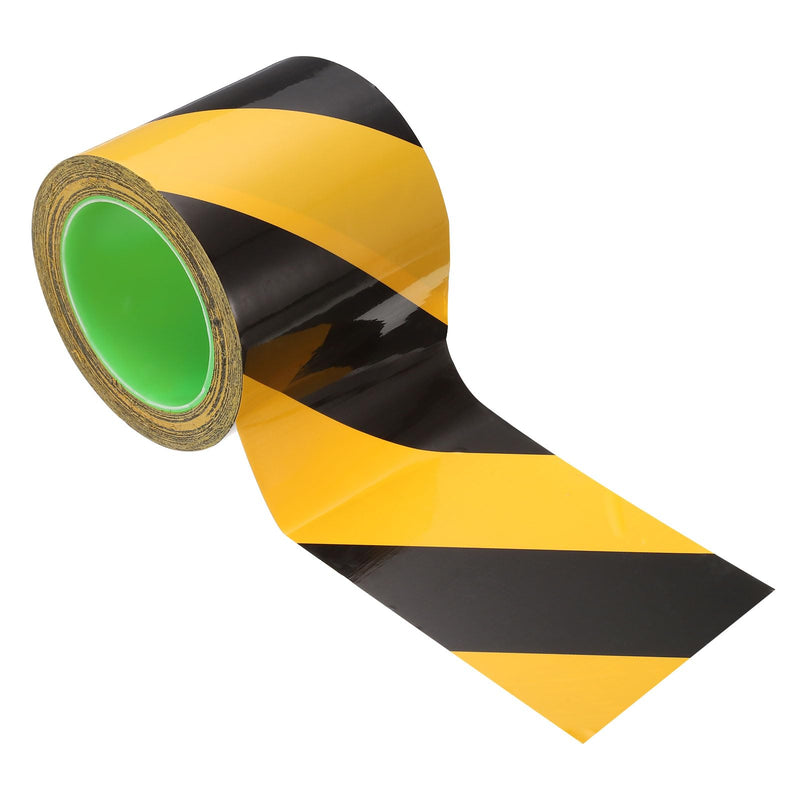 PATIKIL Safety Caution Tape 4 Inch x 108 Feet, Safety Warning Stripe Tape Floor Tape for Marking Floor Walls Stair, Black Yellow 1