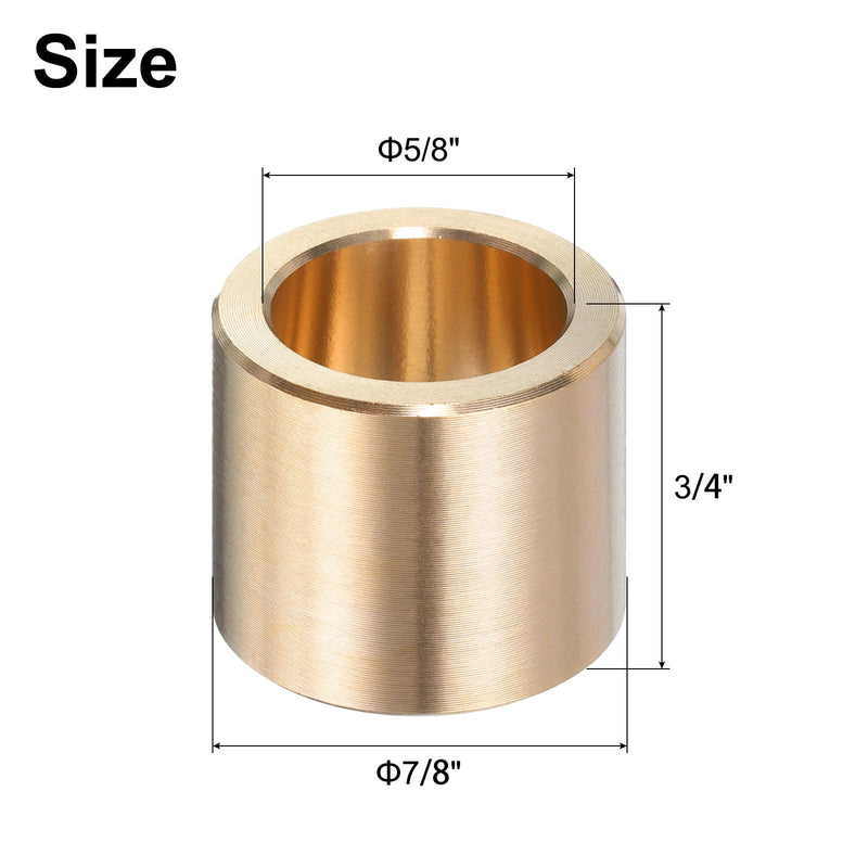 [Australia - AusPower] - uxcell 2pcs Sleeve Bearings 5/8" Bore x 7/8" OD x 3/4" Length Self-Lubricating Brass Bushing 5/8" Bore x 7/8"OD x 3/4 " Length 2 