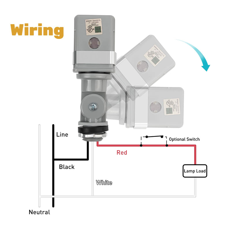 [Australia - AusPower] - 2 Pack Photo Cell for Outdoor Lighting Dusk to Dawn Sensor Photoelectric Switch for Porch Yard LED Flood Lights, 120VAC 50/60Hz Photocell Sensor IP54 Waterproof 2 
