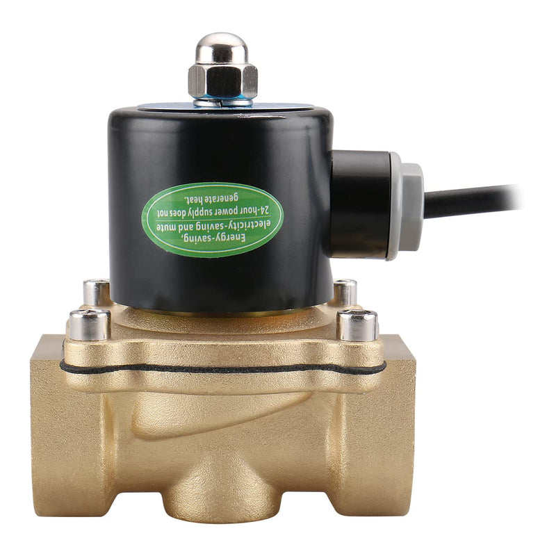 [Australia - AusPower] - Baomain 1 inch DC 24V Brass Electric Solenoid Valve Water Air NC Energy-saving Normal Closed Valve 2W-250-25J 