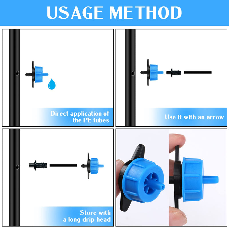 [Australia - AusPower] - 50 Pcs Drip Irrigation Emitters 1/4 Inch 4 GPH Water Tubing Irrigation Tubing Pressure Compensating Dripper Emitters System Drip Tip Constant Flow Heads Parts for Garden Watering Dripper 1/2 GPH 
