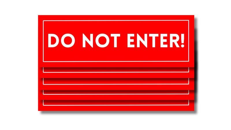Do Not Enter, Authorized Personell Only Sign Stickers, 2 Designs, 4 Pack 9 x 3 UV Resistant, Weatherproof, Waterproof, Self - Adhesive Do Not Enter Vinyl Labels (Bright Red Only) Bright Red Only