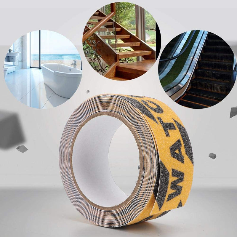 Anti Slip Tape, 2 Inch x 500Inch Watch Your Step Non Slip Tape Floor Stair Step Anti Slip Abrasive Safety PVC Tape Steps Caution Dangerous Zonesfor Indoor and Outdoor Use (Yellow and Black)