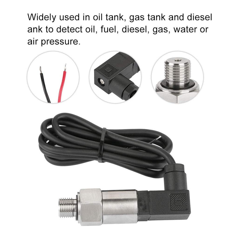[Australia - AusPower] - Yosoo Silicon Pressure Transmitter Transducer Sensor 4-20mA Output G1/4" for Water Gas Oil(0-1.6MPA) 0--1.6mpa 