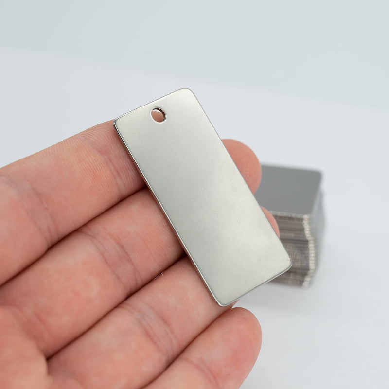 StayMax 50 Pack Engraving Blanks Stamping Blanks Stainless Steel Rectangle Blank Tags 1 Inch x 2 Inch