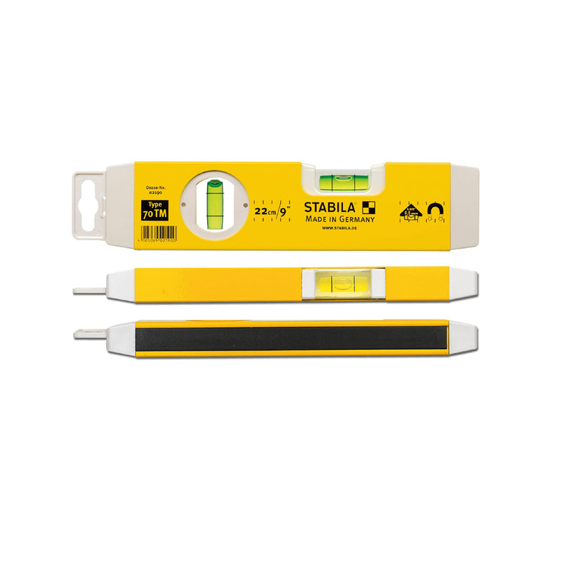 [Australia - AusPower] - Stabila 70tm Torpedo Level 25cm Magnetic Base Magnetic,Horizontal 