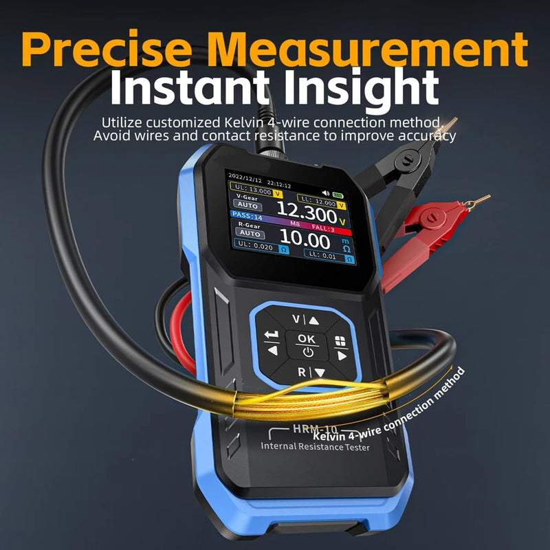 DollaTek Resistance Tester High Precision Internal Resistance Tester Lithium Battery Internal Resistance Meter 0V-±100V 0-200Ω