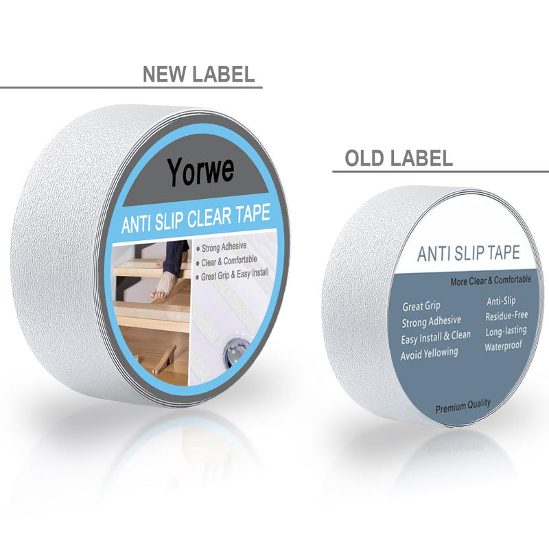 Yorwe Anti Slip Tape Transparent, More Clear and Comfortable Safety Track Tape (2" Width x 190" Long, Clear) 2" Width x 190" Long
