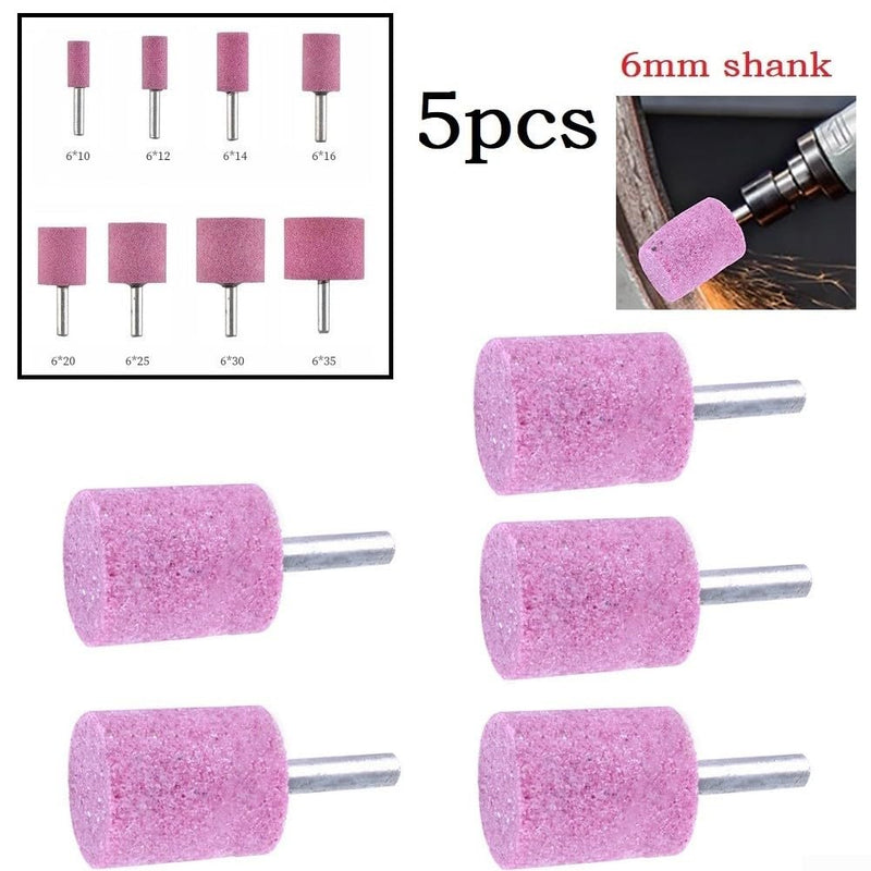 [Australia - AusPower] - Efficient and Durable 6mm Shank Sharpening Stone Cylinder for Rotary Tool 5 Pack (6x20) 6x20 