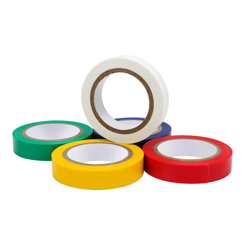 Amazon Basics Strong Adhesive Electrical Tape for Home, DIY, Automotive, Electrical Protection, Labeling and Craft Projects, 1/2" x 6.66 yard, Multi-Color, 10-Pack 1/2-inch by 6.66 yard