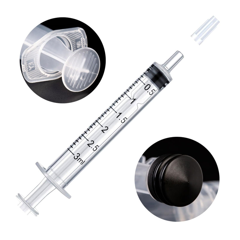 [Australia - AusPower] - 3 ml Syringe Without Needle, Syringe for Liquid with Cap, Oral, Scientific Labs, Measurement, Pack of 12 3ml 