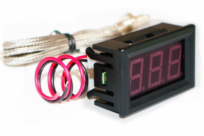 [Australia - AusPower] - DC 12V 24V (4V-28V) Red Fahrenheit Digital Temperature Meter -76℉~999℉ LED Display with Industrial Grade 0.5m K-Type Thermocouple Temperature Sensor M6 Probe 