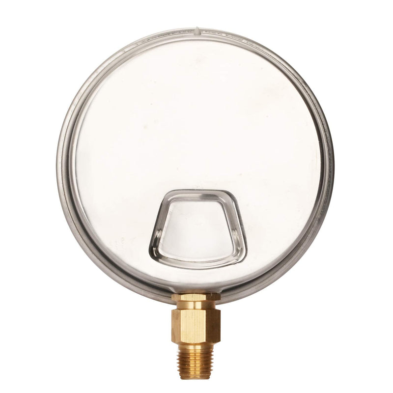 [Australia - AusPower] - MEASUREMAN 4" Dial Size, Glycerin Filled Plumbing Pressure Gauge, 0-100psi, Stainless Steel Case, 1/4"NPT Lower Mount 