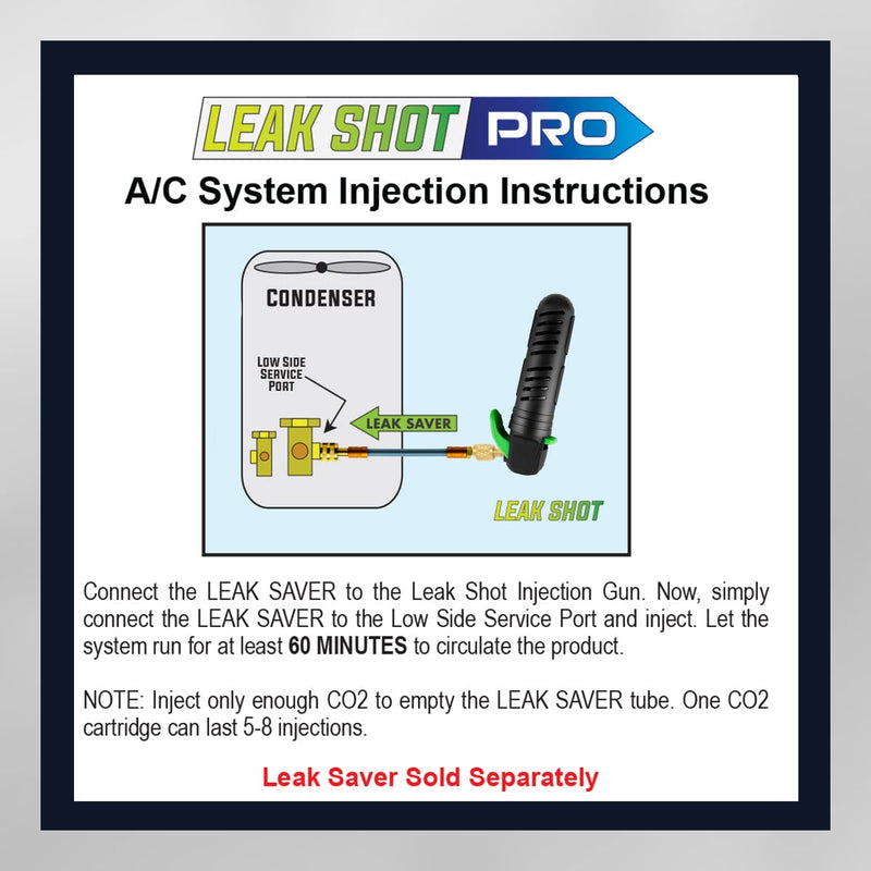 Leak Saver - Automotive Leak Sealant Injector & AC Drain Line Cleaner Tool | Condensate Line Co2 Drain Gun | AC Drain Line Unclogger Automotive Injector