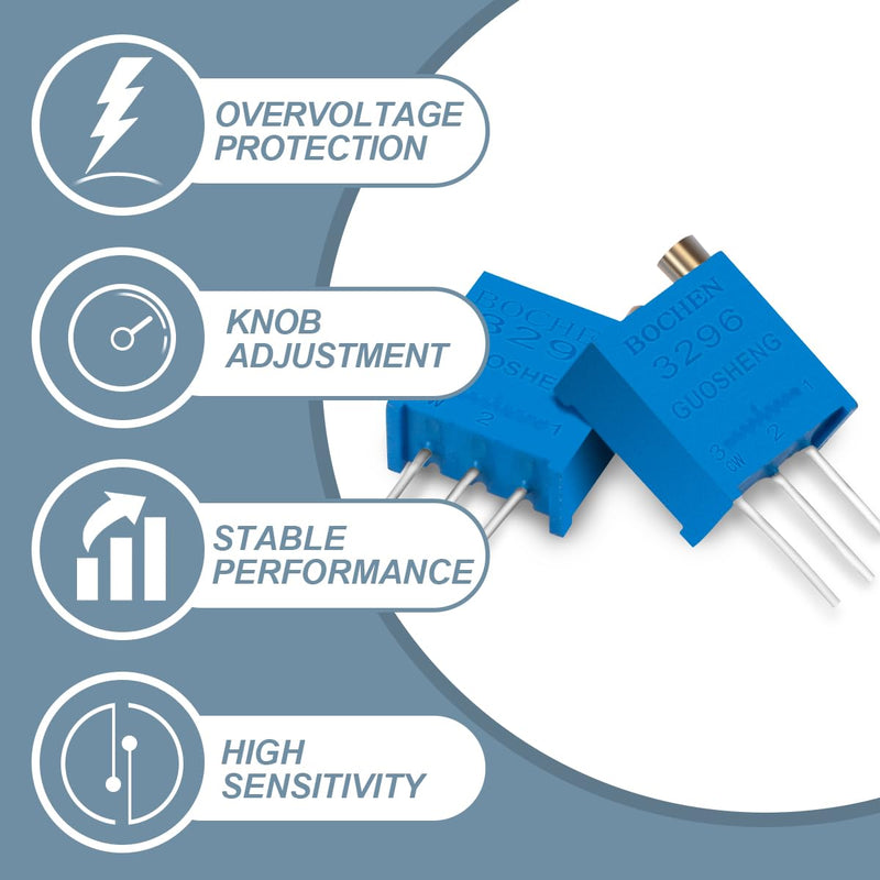 [Australia - AusPower] - Innfeeltech 20pcs 100 Ohm Multiturn Trimmer Potentiometer Blue Adjustable Variable Resistance 