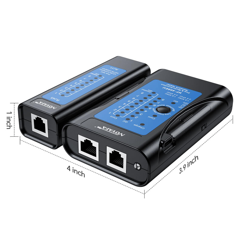 [Australia - AusPower] - NOYAFA Network Cable Tester, Ethernet Cable Tester, Cable Continuity Test-RJ45, RJ11, RJ12, RJ45, CAT5, CAT6, CAT6A, CAT7, POE Test for CAT3, UTP/STP Tester, Cat6 Tester, LAN Cable Test Tools 