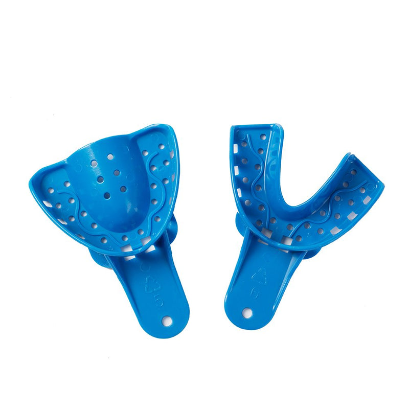 [Australia - AusPower] - Dental Impression Trays 12PCS Perforated Plastic Holder for Impression Matrials Multi Sizes (6PCS Upper+6PCS Lower S) 6PCS Upper+6PCS Lower S 