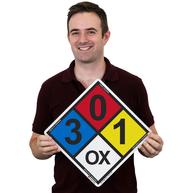 SmartSign - S-5545 NFPA Adhesive Label Kit (Placard, Digits & Symbols) | 17" Tall (Tip-to-Tip) Diamond 3M Engineer Grade Reflective 17" Tall Engineer Grade Reflective Label Kit