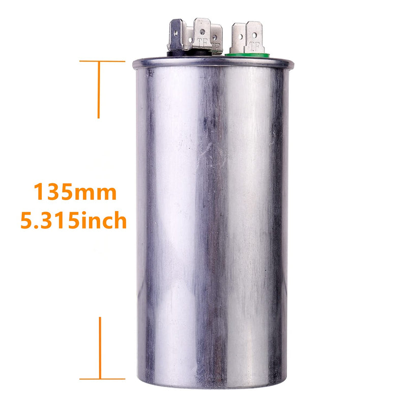 [Australia - AusPower] - 40+5 uF ±6% 40/5 MFD 370/440 VAC CBB65 Dual Run Start Round Capacitor for Condenser Straight Cool or Heat Pump Air Conditioner or AC Motor and Fan Starting 40/5 UF 