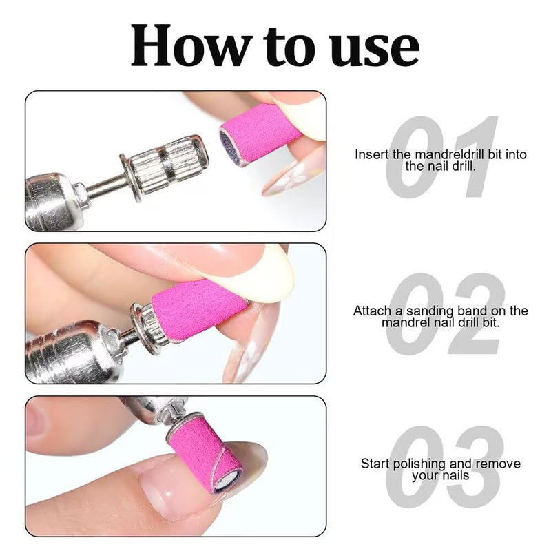 120 Stück Schleifhülsen Nagelfräser, 4 Farben farbcodierte Schleifkappen, universelle Aufsätze für elektrische Nagelfeile Nail Drill, Schleifbänder für Maniküre Pediküre Gelnägel Naturnägel