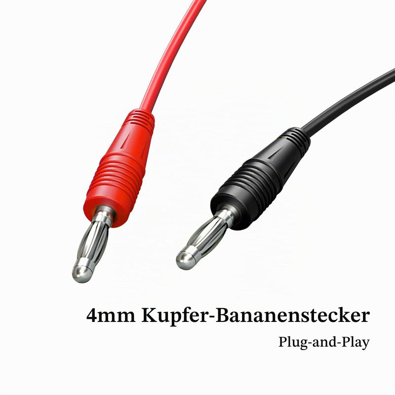 4mm Banana Plug to Test Hook Clips Test Leads, Pack of 4 | Copper soft cable, wires for multimeter, electrical testing, 500V 5A 2 Satz