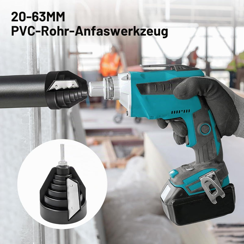 Plastic Pipe Chamfer Tool Pipe Deburrer for 20 25 32 40 50 63 mm Pipes | Hand deburrer, ABS material, for installing horticulture and crafts, deburring tool, black