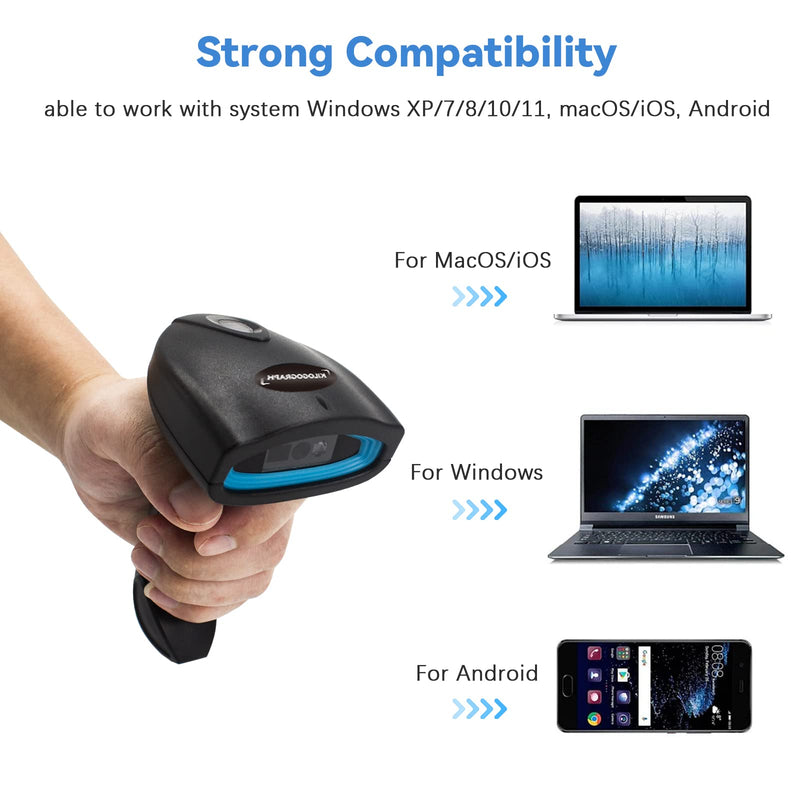 [Australia - AusPower] - Bluetooth QR Code Scanner - Book Scanner for Personal Library Libib, 1D 2D Codes Scanners for Laptop Computer Mac iPhone Android, Wireless Bluetooth Bar Code Scanner (with Stand) with stand 