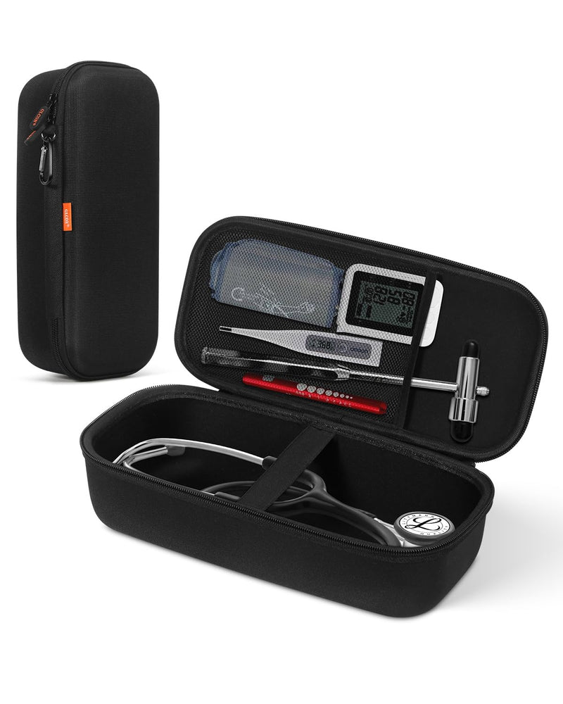 [Australia - AusPower] - Shockproof Stethoscope Case for 3M Littmann Classic III/Cardiology IV Diagnostic/MDF Acoustica Stethoscopes - Hard Stethoscope Bag Large Travel Carrying Case for Medical, Doctor, Nurse Accessories Black 