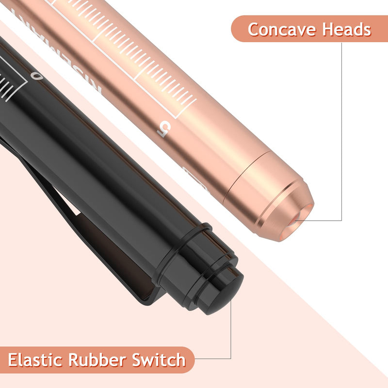 [Australia - AusPower] - RISEMART 3packs Pen Lights for Nurses, Reusable Medical Pen Light with Pupil Gauge and Ruler, White Light LED Penlight for Nurse Student Doctors EMT(Black/Gold/White) Black/Gold/White 