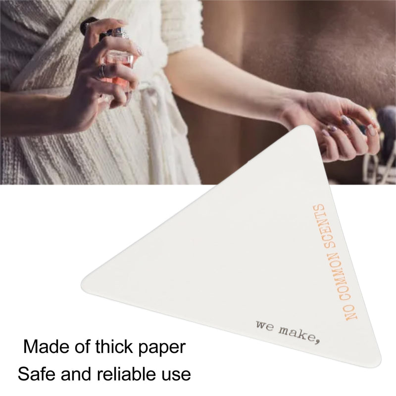 [Australia - AusPower] - 100pcs Perfume Test Strips Disposable Perfume Paper Strips Triangle Shape Perfume Test Strips Evaluation Fragrance Blotter Strips for Essential Oils Aromatherapy 55 X 50mm 
