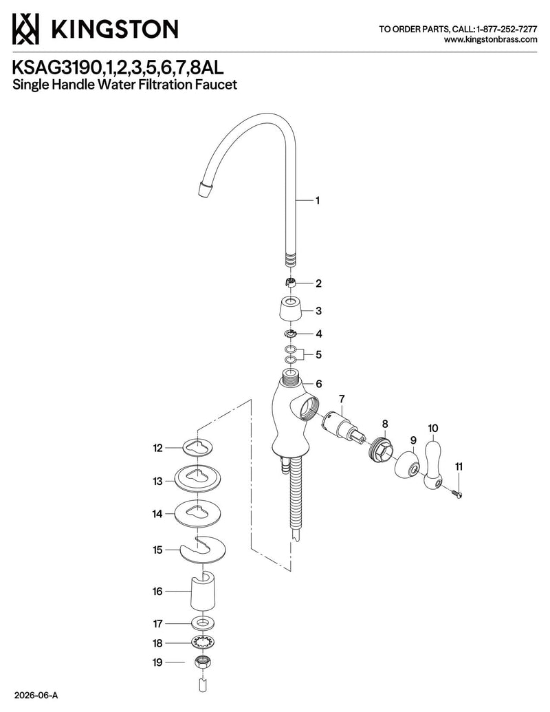 Kingston Brass KSAG3195AL Restoration Water Filtration Faucet, Oil Rubbed Bronze, 2 x 4.75 x 10.94