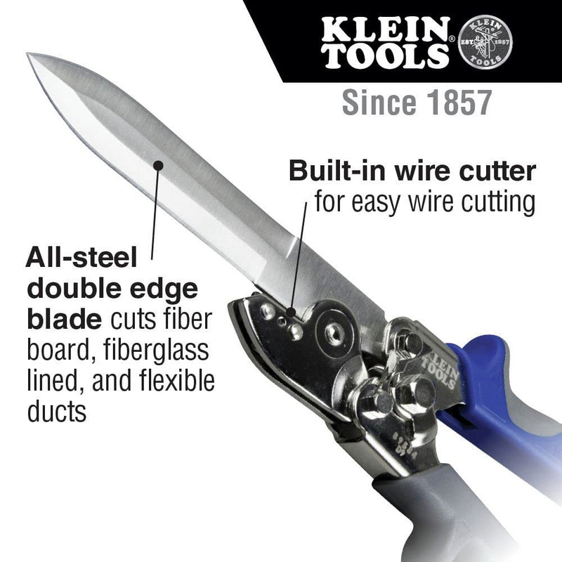 Klein Tools 89554 HVAC Tool, Wire Cutters and Fiberglass, Fiber Board and Flexible Duct Cutters in One