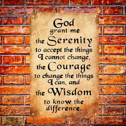 god grant me the serenity tin sign Vintage metal signs Christian Wall Art Serenity Prayer sign 6x8 inches A3 6"x8"