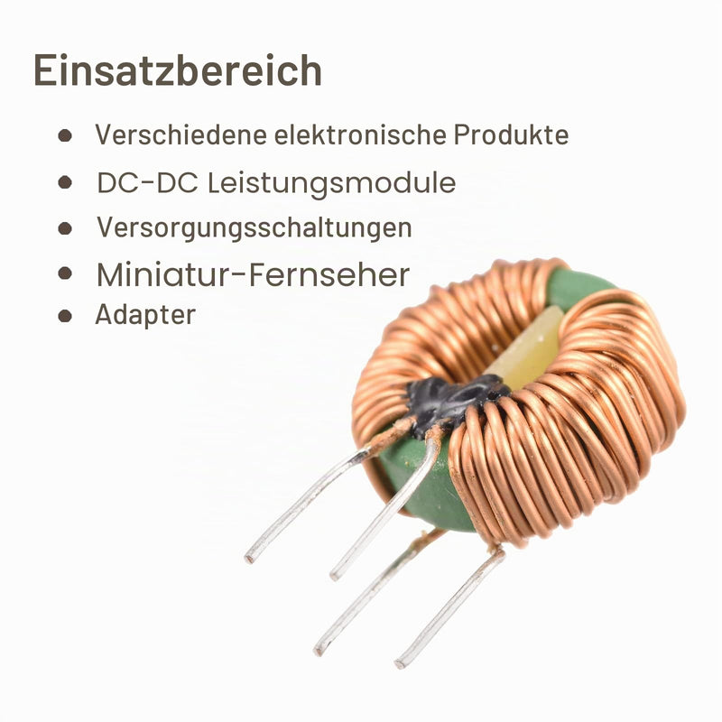 sourcing map 5x Toroidal Core Inductor Copper Coil Magnetic Inductance 6mH 5A for DIY Board