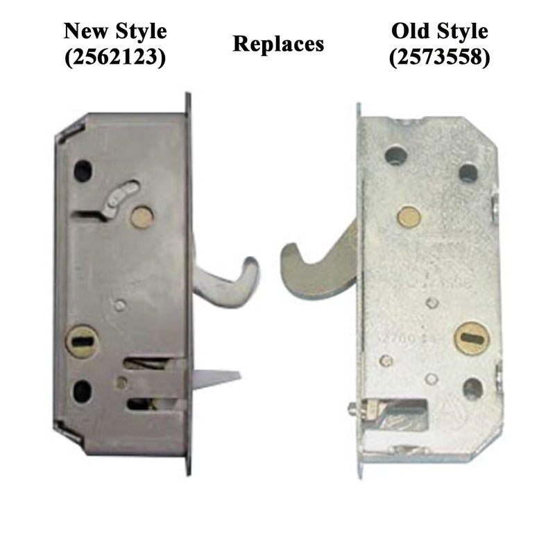 Gliding Patio Door Mortise Lock & Keeper Kit Compatible with Andersen 2-Panel OEM Part #2562123, Replaces #2573558, #2573562, #2565507 & #2565511, 2-9/16" Hole Centers, Non-Handed