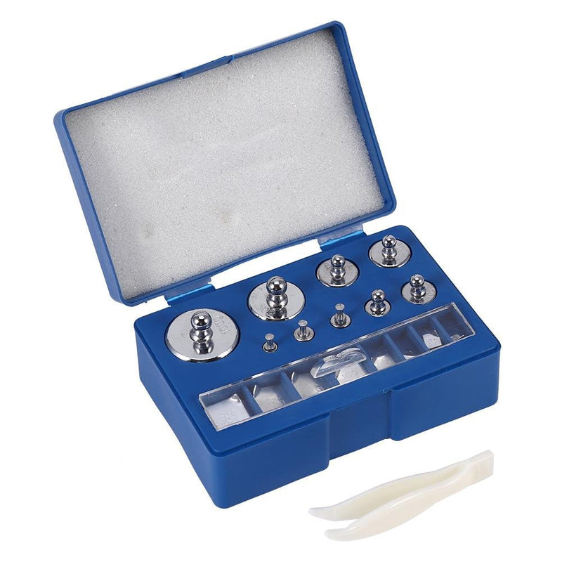 Stainless Steel Calibration Weight Set, 17-Piece Precision Calibration Weights Set from 10mg to 100g, with Tweezers, Total Weight 211.1g, Ideal for