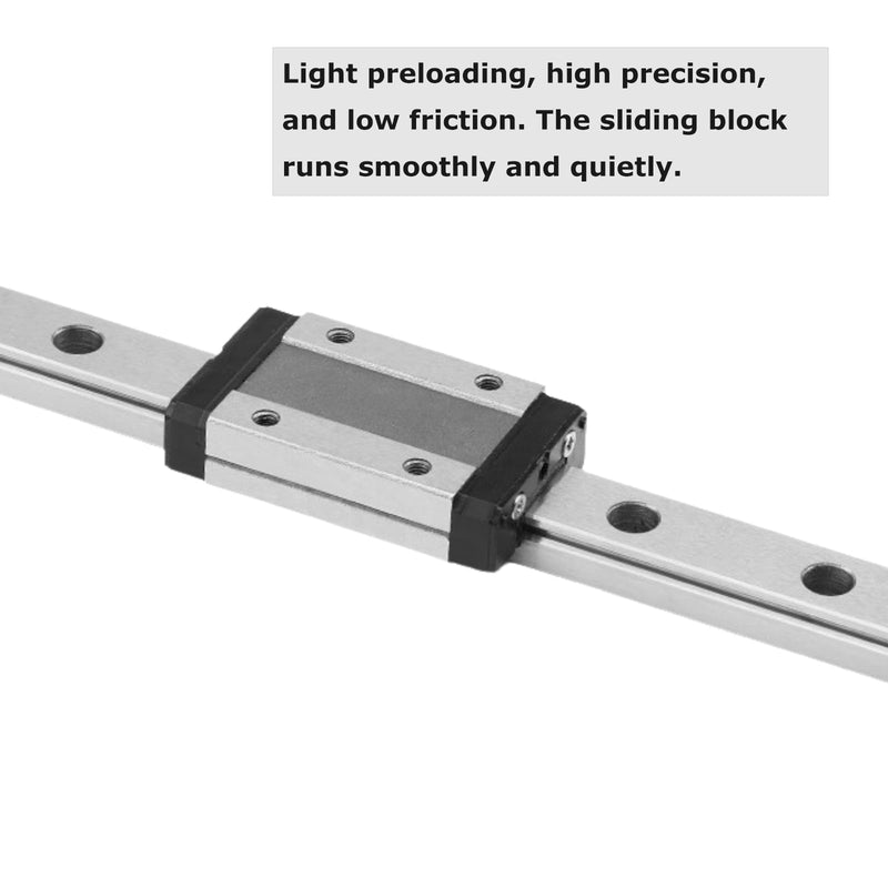 Linear Rail Guide MGN9 450mm Length Miniature Linear Sliding Guideway with 1PCS MGN9H Stainless Steel Carriage Block for CNC Machine and 3D Printer 450mm/17.71 inches 1