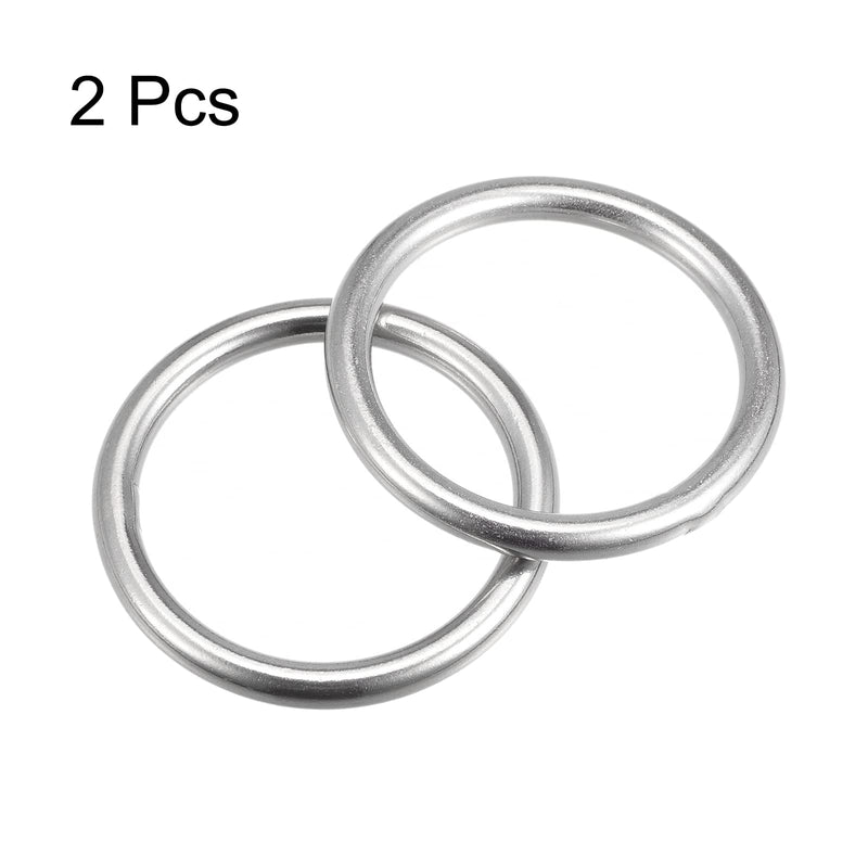 [Australia - AusPower] - uxcell 316 Stainless Steel Round Ring Welded O-Rings 45mm(1.77") ID 6mm Thick 2pcs 45x6mm 