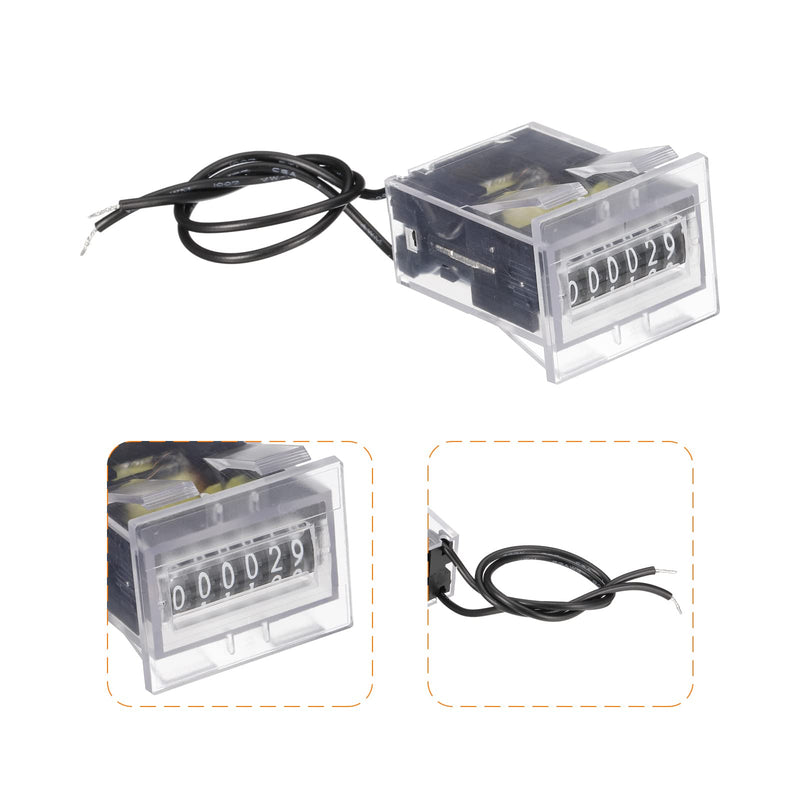 [Australia - AusPower] - uxcell Electromagnetic Counter 6 Digit 0-999999 Counting Range Electronic Pulse Counter Digital Totalizer Electromagnetic Pulse Counter DC7-24V 