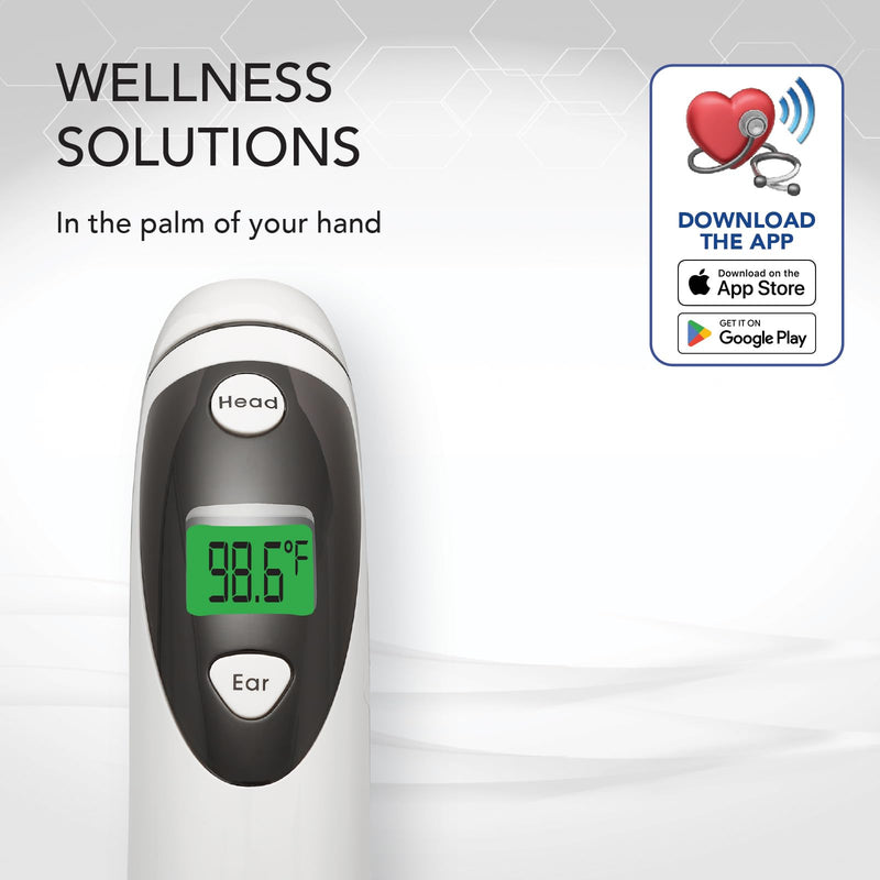 [Australia - AusPower] - Zewa Infrared Thermometer | Professional Accuracy | Forehead & Ear Non-Touch Measurement | Bluetooth 4.0 | Android & iOS Compatible | Fever Alarm | Free MyHealthConnected App 