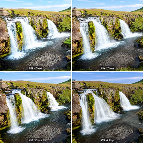 NEEWER 52mm ND Lens Filter Kit: ND2 ND4 ND8 ND16, Lens Cleaning Pen, Filter Pouch Neutral Density Filter and Accessory Kit Compatible with Canon Nikon Sony Panasonic DSLR Cameras with 52mm Lens