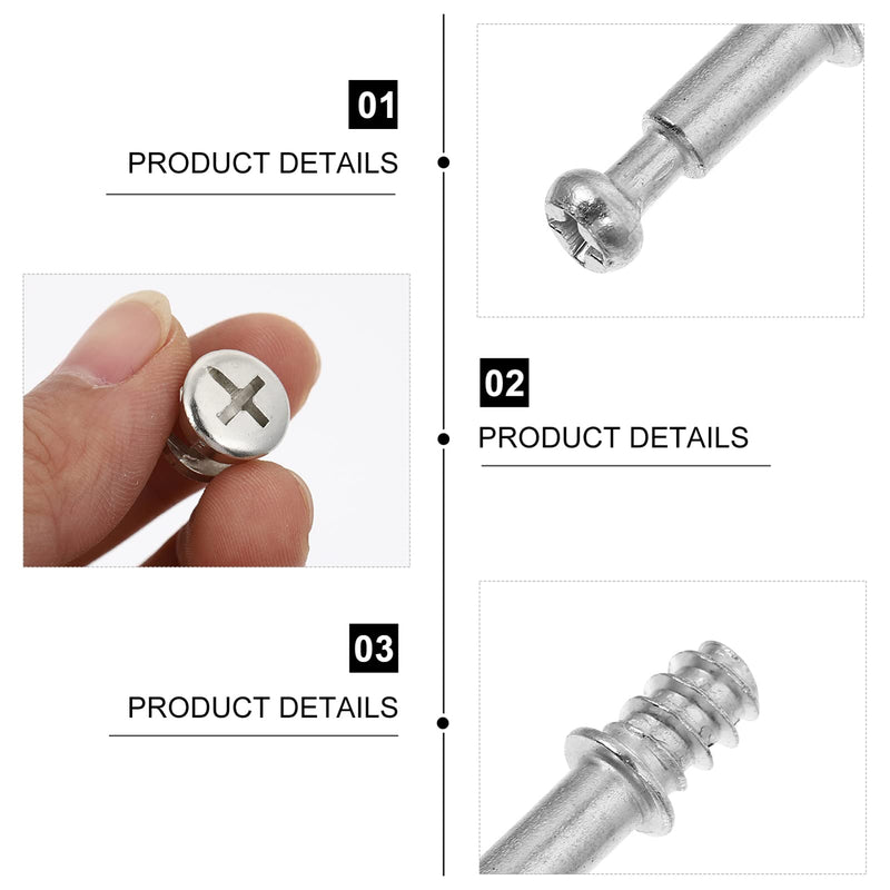 [Australia - AusPower] - Kits 50 Sets 28mm Alloy Furniture Connecting Kit Cam Lock Fittings 2- in- 1 Pre- Inserted Nuts And Bolt Assortment for Cribs And Bunk Bed Jst Connector 
