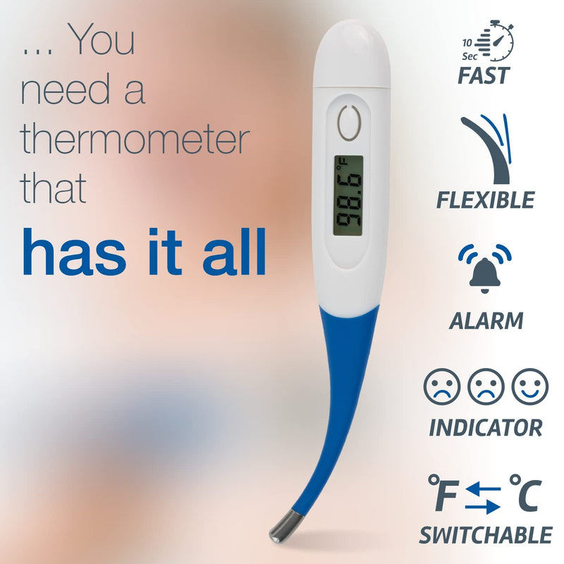 [Australia - AusPower] - Thermometer,Digital Medical Thermometer for Baby Children and Adult Termomer Fever Thermometer for Fever Accurate and Fast Readings Oral and Rectal Fever Indicator for Children Adults & Babies (1) 