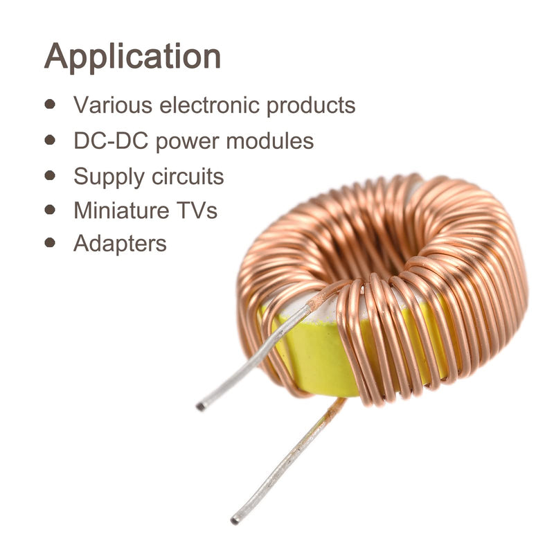 sourcing map Toroid Inductance Copper Coils Magnetic Inductance 100uH 3A for DIY Circuit Board Pack of 5